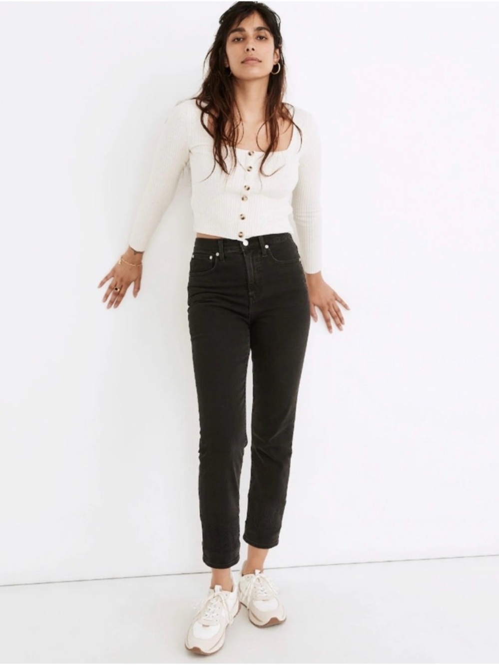 Madewell Classic Straight Black Jeans for Women Size 25
